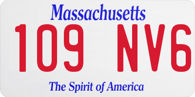 MA license plate 109NV6