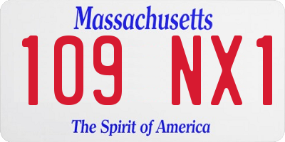 MA license plate 109NX1