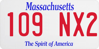 MA license plate 109NX2