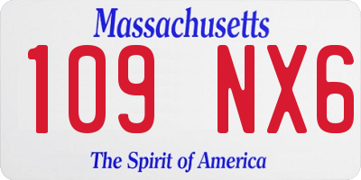 MA license plate 109NX6