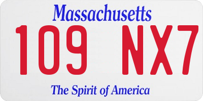 MA license plate 109NX7