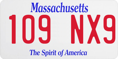 MA license plate 109NX9