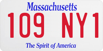 MA license plate 109NY1