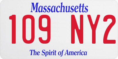 MA license plate 109NY2