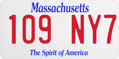 MA license plate 109NY7