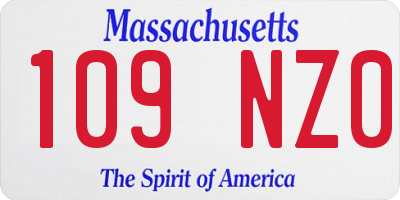 MA license plate 109NZ0