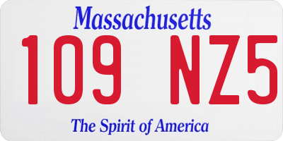 MA license plate 109NZ5