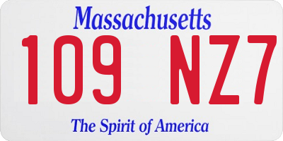 MA license plate 109NZ7