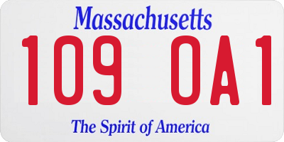 MA license plate 109OA1