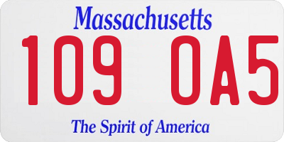 MA license plate 109OA5
