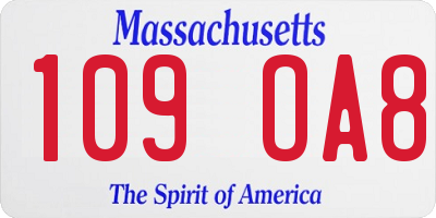MA license plate 109OA8
