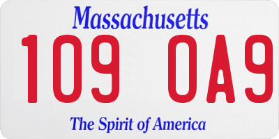 MA license plate 109OA9