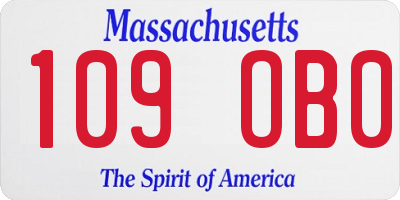 MA license plate 109OB0