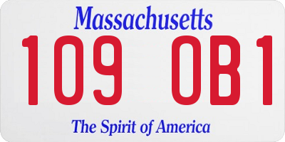 MA license plate 109OB1