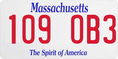 MA license plate 109OB3
