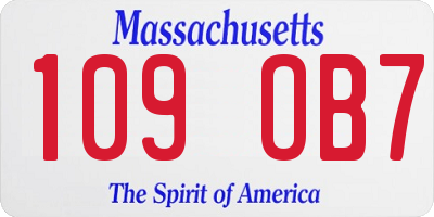 MA license plate 109OB7