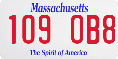 MA license plate 109OB8