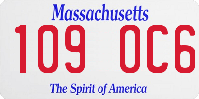 MA license plate 109OC6