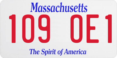 MA license plate 109OE1