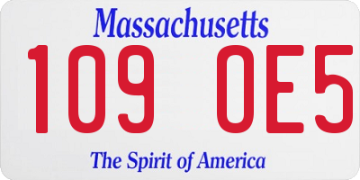 MA license plate 109OE5