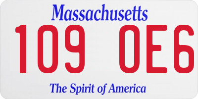 MA license plate 109OE6