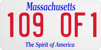 MA license plate 109OF1