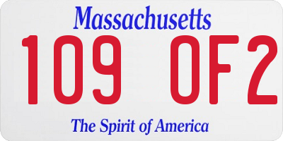 MA license plate 109OF2