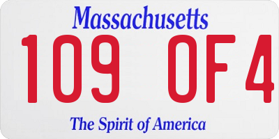 MA license plate 109OF4