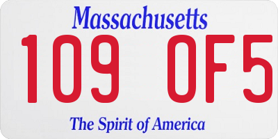 MA license plate 109OF5