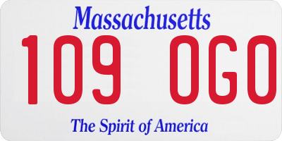 MA license plate 109OG0