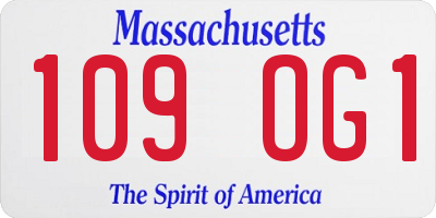 MA license plate 109OG1