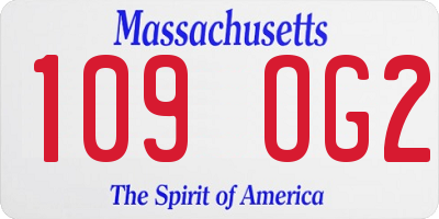 MA license plate 109OG2