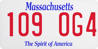 MA license plate 109OG4