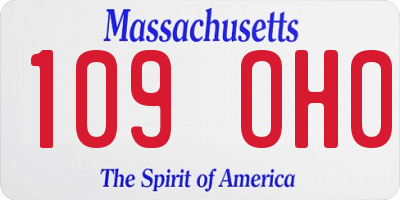 MA license plate 109OH0