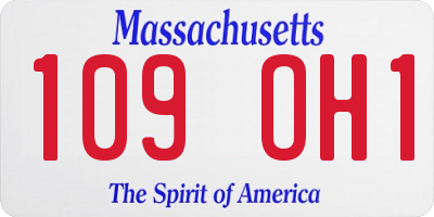 MA license plate 109OH1