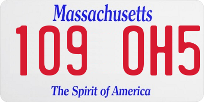 MA license plate 109OH5
