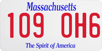 MA license plate 109OH6