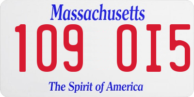 MA license plate 109OI5