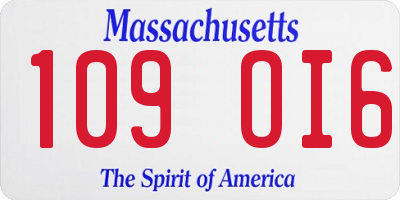 MA license plate 109OI6