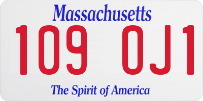 MA license plate 109OJ1