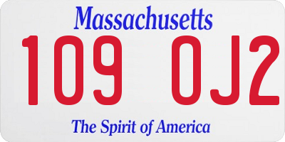 MA license plate 109OJ2