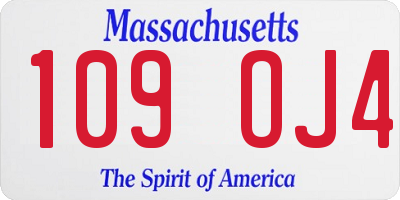 MA license plate 109OJ4