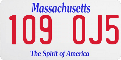 MA license plate 109OJ5