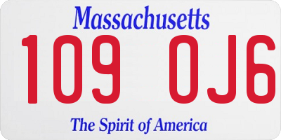 MA license plate 109OJ6