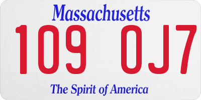 MA license plate 109OJ7