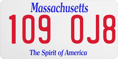 MA license plate 109OJ8