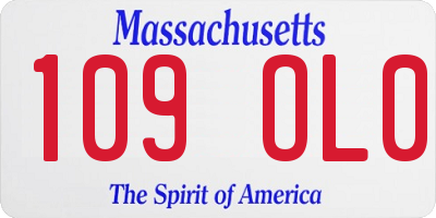 MA license plate 109OL0