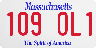 MA license plate 109OL1