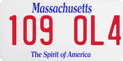 MA license plate 109OL4