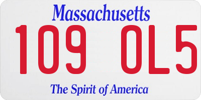 MA license plate 109OL5